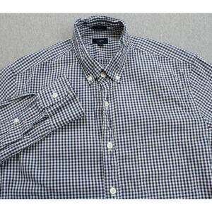 J Crew Shirt Mens Medium 100% Cotton Gingham Slim Button Down